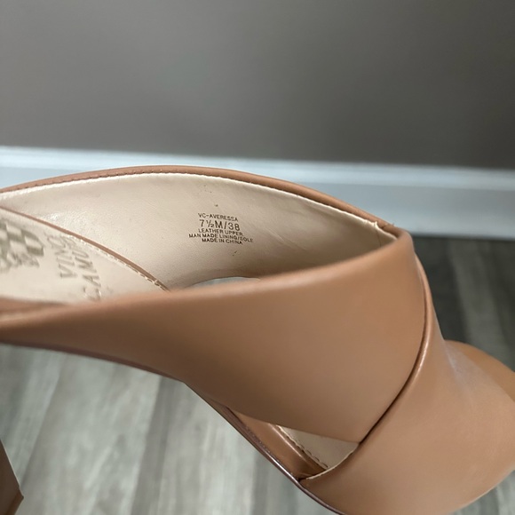 Vince Camuto Averessa Nude Leather Mule Heels - Picture 4 of 6